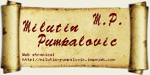 Milutin Pumpalović vizit kartica